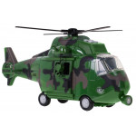 Vojenský vrtuľník so zvukovými a svetelnými efektami zelený 